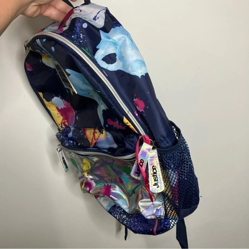 Justice backpack paint splatter design large‎